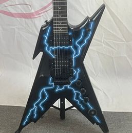 Custom Double Tremolo Dean Dimebag Darrell The Dean From Hell, Blue Color Electric Guitar