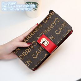 Factory whole ladies shoulder bags 2 sizes multifunctional zipper fashion long wallet contrast leather mobile phone coin purse237M