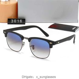 Classic brand WAYFARER luxury square sunglasses men acetate frame with ray baa black lenses sun glasses for women UV400 raybans box 3016 JIIH