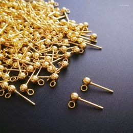 Dangle Earrings 50pair Gold Plated Stainless Steel 3 4 5mm Round Ball Post Studs Linkers Connectors DIY Women Making