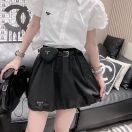 Plus size Dresses designer Metal Badge Women Dress Mini Skirts Cool Girls Waist Pleated Fashion Short L to XXL