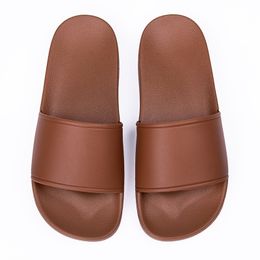 Summer sandals and slippers for men and womens plastic home use flat soft casual sandal shoes brown