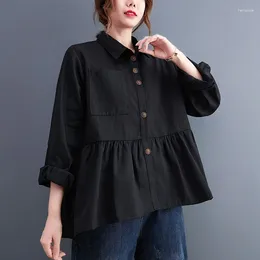 Women's Blouses Japanese Korea Style Patchwork Loose Autumn Outwear Blouse Shirts Street Fashion Women Spring Casual Ruffle