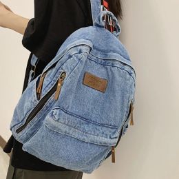 Backpack Highquality Denim Ladies Backpacks New Women Schoolbags 2023 Spring Youth Laptop Backpacks Travel Bag Mochilas De Mujer