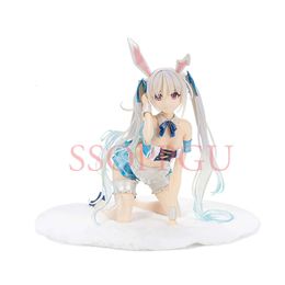 Anime Manga 1/4 Native Binding Dsmile Chris Aqua Blue Bunny Girl Anime PVC Action Figure Toy Statue Adult Collection Model Doll 24cm