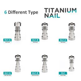 Metal Banger Domeless Titanium Nail 10mm 14mm Male & Femal Joint 2/ 4/ 6 in 1 with 6 Different Types Smoke Accessory Free Shipping