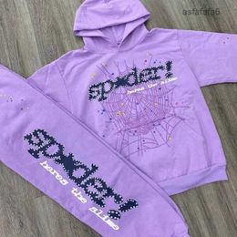 Spider Hoodie Mens Hoodies Sweatshirts Purple Sp5der 555555 2023ss Pullover Men Women Young Thug Spider Web Star Letter 103C JMBF 1V14