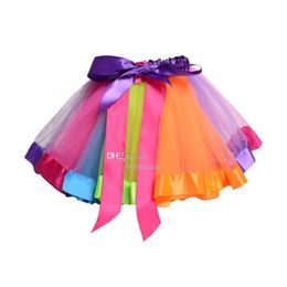 Skirts Summer Fashion Girls Rainbow Tutu Skirt Mesh Colorf Ballet Short Dance Performance Puffy Kids Birthday Party Drop Delivery Ba Dhoyz