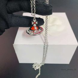 satellite Necklace Designer Necklace for Woman Vivienenwestwood Luxury Jewellery Viviane Westwood Necklace Vivienne the of the West a Red Diamond Gradient Planet Ne