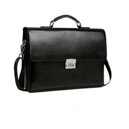 Mens Business Bags Theftproof Lock PU Leather Briefcases Bags Leather Laptop Handbags Male Shoulder Bags243o