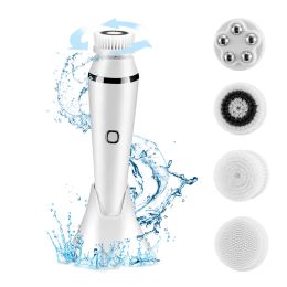 Device Usb Rechargeable Electric Silicone Facial Cleansing Brush Face Roller Massager Blackhead Remover Pore Cleaner Face Washing