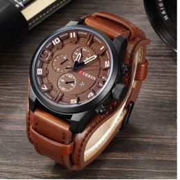 Curren 8225 Men's Casual Sport Quartz Watch Mens Watches Top Quartz-Watch Leather Strap Military Watch Wrist Male235n