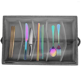 Kitchen Storage Cutlery Box Holder Utensil Supplies Portable Organiser Delicate Case Compartment Flatware Dividers