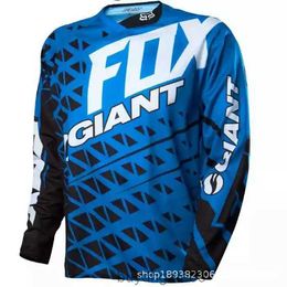 2Z7Q Men's T-shirts Fox Quick Descent Mountain Bike Cycling Suit Bicycle Dry Long Sleeve T-shirt Summer Motorcycle Racing Development