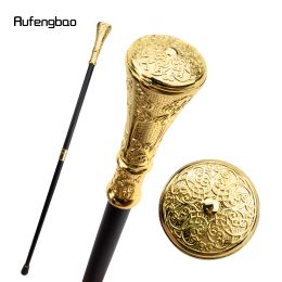 Golden Luxury Flower Round Handle Fashion Walking Stick for Party Decorative Walking Cane Elegant Knob Crosier Knob 93cm