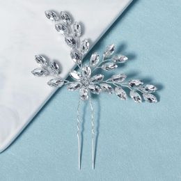 Hair Clips Elegant Wedding U-Shaped Sticks For Bride Crystal Rhinestones Women Hairpins Bridal Headpiece Jewellery Accessories