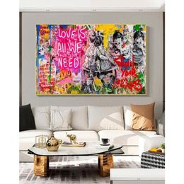 Paintings Banksy Art Love Is All We Need Oil On Canvas Iti Wall Street Posters And Prints Decorative Picture Home Drop Delivery Gard Dhyon