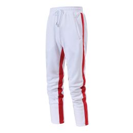 Pants Men Baseball Golf Pants Summer Stripe Sweatpants Long Work Male White Elastic Waist Pants Trousers Clothing