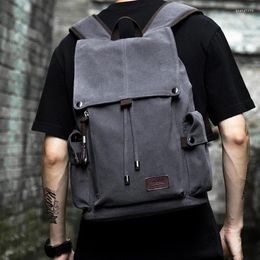 School Bags Vintage Fashion Men's Backpack Canvas Outdoor Travel Bag Large Capacity Business Laptop Rucksack