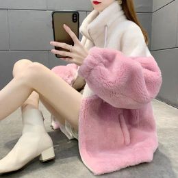 Jackets Winter New Thickened Sheep Fleece Coat Women's Grain Lamb Wool Coat Cotton Coat