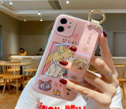 szbobo Cute Wrist Strap Hand Band Sailor Moon Phone Case For iPhone 11 Pro Max 6 6S 7 8 Puls X XR XS Max Etui9296490