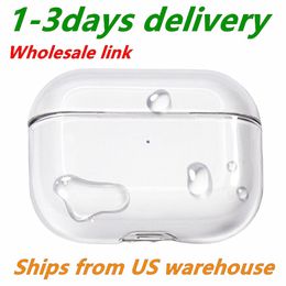 USA Stock Wholesale for Apple Pro 2 2nd Generation Airpod 3 Pros Headphone Accessories Solid TPU Silicone Protective Earphone Cover Wireless Charging Case
