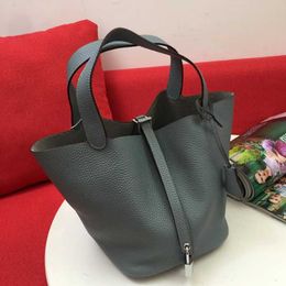 yuchengbags 2022Classic -selling Vegetable Basket Bags Picotin Lock Female Genuine Leather Brand Fashion High-Quality Handbag L243I