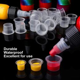 accesories 500/1000pcs Plastic Tattoo Ink Cups Cap Pigment Clear Microblading Holder Container 8mm 11mm 15mm Size For Tattoo accessories