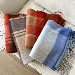 Scarves Wool Women Scarf Winter Sweet Preppy Style Fringed Scarve Pashmina Mujer Foulard Bufanda Long Wrap Shawls W344