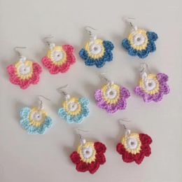 Dangle Earrings Cute Drop For Women Handmade Knitted Yarn Crochet Girl Party Holiday Jewellery Gift