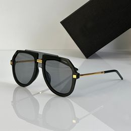 Gold Black Oversized Pilot Sunglasses Black Smoke Grey Lenses Men Shades Sonnenbrille Sunnies Gafas de sol UV400 Eyewear with Box