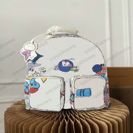 MULTIPOCKET Backpack Deisgner 23ss Mens Womens Graffiti Backpacks Flower Nigo Ink Watercolour Leather Blue Sky Cloud Bag Double Sho268O