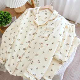 Women's Sleepwear Pyjamas Autumn Pure Cotton Home Suit Two-Piece Set For Women Pyjama Long Sleeve Pyjama Girl Nightie