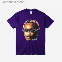 Men's T-Shirts Mens T-Shirts Cotton Unisex T Shirt Women Men Tee Young Thug Thugger Graphic T-shirt African Rapper Style Hip Hop Tshirt T240223