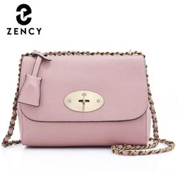 Zency Soft Genuine Leather Lady Handbag Chain Strap Fashion Exquisite Design Shoulder Outdoor Ladies Crossbody Bag Satchels Cross 221T