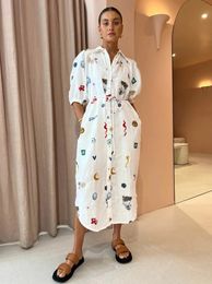 Graffiti print womens holiday dress short sleeved fluffy open front single chest strap holiday dress womens elegant robe 240223