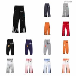 Mens Jeans Pants Galleryes Sweatpants Depts Speckled Letter Print Womens Couple Loose Versatile Casual Straight H41F