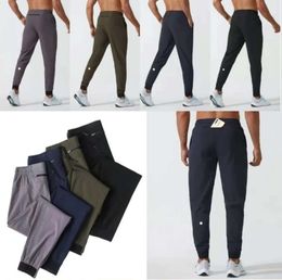 LU womens LL Mens Jogger Long Pants Sport Yoga Outfit Quick Dry Drawstring Gym Pockets Sweatpants Trousers Casual Elastic Waist fitness High Quality433335