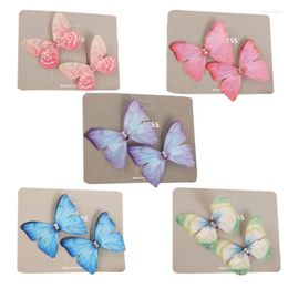 Hair Clips 2pcs/Set Cute Colourful Butterfly Hairpin Sweet Ornament Clip Barrette Headband Fashion Accessories For Girls