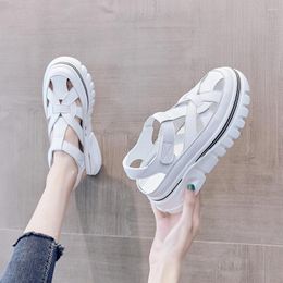 Sandals Women's Baotou 2024 Summer Ladies Thick-soled Platform Fashion Roman Internal Increase Shoes