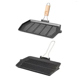 Pans Grill Pan For Electrictop Induction Gas Cast Iron Nonstick Steak