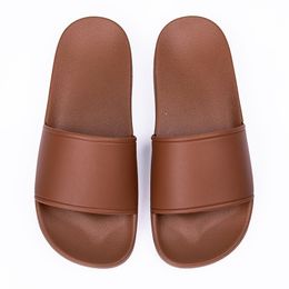 Flats Slippers For Mens Womens Rubber Sandals summer beach bath pool shoes brown