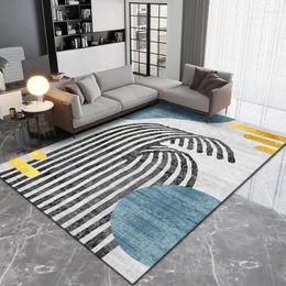 Carpets Modern Minimalist Style Striped Imitation Cashmere Living Room Soft Carpet European Bedroom Bedside Floor Mat