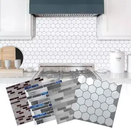 Wall Stickers Hexagon Tiles Sticker Self Adhesive 3D White Wallpaper For Kitchen Peel And Stick Backsplash