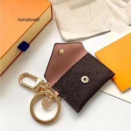 2024 New Designer Letter Wallet Keychain Keyring Fashion Purse Pendant Car Chain Charm Brown Flower Mini Bag Trinket Gifts Accessories no box
