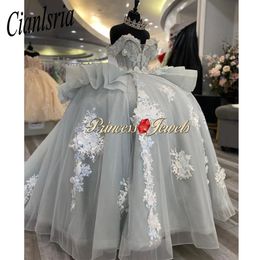 Quinceanera Dresses 2024 Lace Applique Mexico Vestidos De 15 Anos 3D Florals Sweet 16 Birthday Party Miss Gala