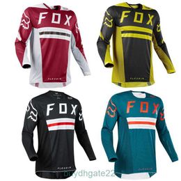 Men's T-shirts New Fox Speed Descending Mountain Bike Biking Suit Long Sleeved Top Mens Summer Off Road Motorcycle T-shirt MKW8