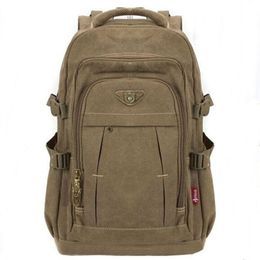 Men's Military Canvas Backpack Zipper Rucksacks Laptop Travel Shoulder Mochila Notebook Schoolbags Vintage College School Bag332h