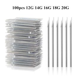 Needles 100Pcs Surgical Steel Piercing Needles Body Piercing Needles Sterilze Disposable Tattoo Needles 12G 14G 16G 18G 20G