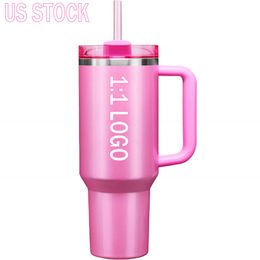 Mugs THE QUENCHER H2.0 40OZ Mugs Black Chroma Tumblers Insulated Car Cups Stainless Steel Coffee Termos Starbacks Tumbler Winter Pink Target Red Cosmo Bottles